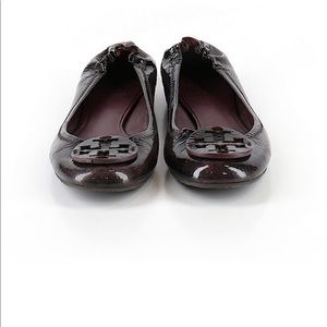 Tory Burch Fig Plum Reva Naplak Patent Leather 8.5